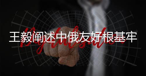 王毅闡述中俄友好根基牢不可破，牢固紐帶，攜手前行