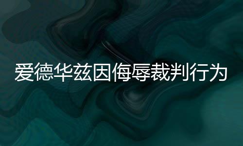 愛德華茲因侮辱裁判行為遭罰款處罰——賽場秩序與個人素養(yǎng)的雙重審視