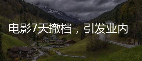 電影7天撤檔，引發(fā)業(yè)內熱議