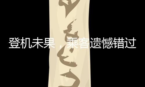 登機(jī)未果，乘客遺憾錯(cuò)過航班起飛——探尋航空領(lǐng)域的現(xiàn)實(shí)問題與挑戰(zhàn)