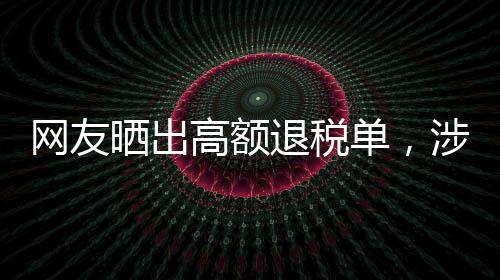 網(wǎng)友曬出高額退稅單，涉稅超五萬(wàn)的驚喜來(lái)自國(guó)家政策暖陽(yáng)照入