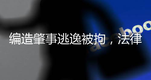編造肇事逃逸被拘，法律不容虛假