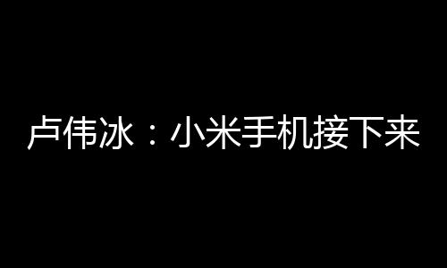 盧偉冰：小米手機(jī)接下來將重點(diǎn)突破6000元以上價(jià)位段