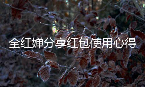 全紅嬋分享紅包使用心得，隨心而花，享受當下