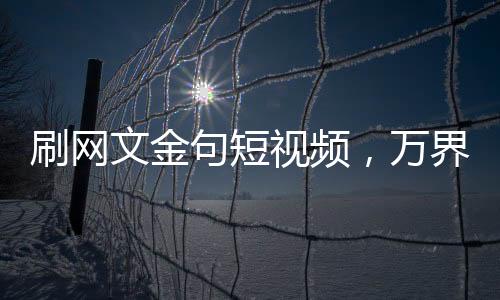 刷網文金句短視頻，萬界連夜抄錄