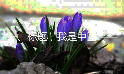 一、標題，我是中國——向世界展示真實而多元的中國