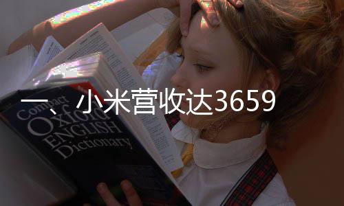 一、小米營收達(dá)3659.1億元，再創(chuàng)佳績