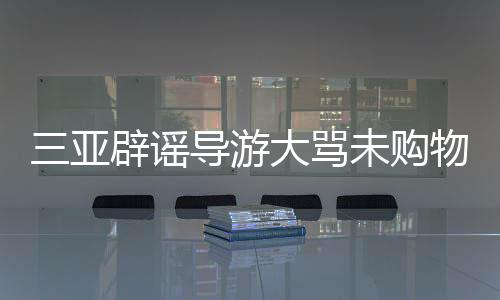 三亞辟謠導(dǎo)游大罵未購物游客，旅游市場規(guī)范行動保障游客權(quán)益