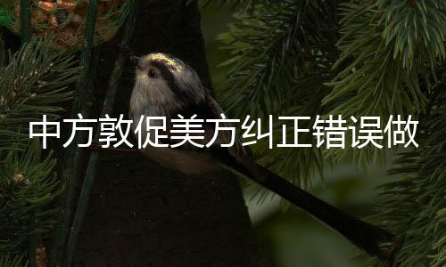 中方敦促美方糾正錯誤做法，重塑雙邊關系的關鍵時刻