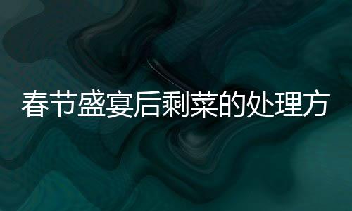 春節(jié)盛宴后剩菜的處理方式與保存時間探究