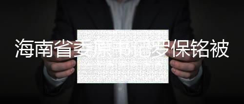 海南省委原書記羅保銘被逮捕，引發(fā)社會(huì)關(guān)注