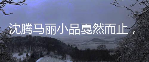 沈騰馬麗小品戛然而止，觀眾熱議背后的故事