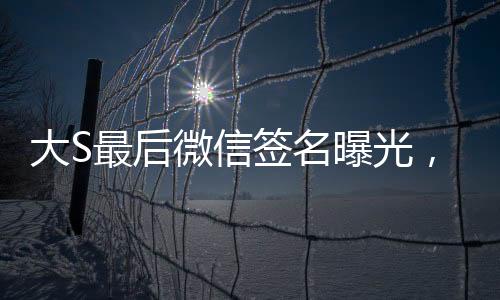 大S最后微信簽名曝光，背后隱藏的情感與故事