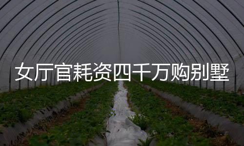 女廳官耗資四千萬購別墅，奢華裝修費高達八百五十萬——揭秘其背后的故事