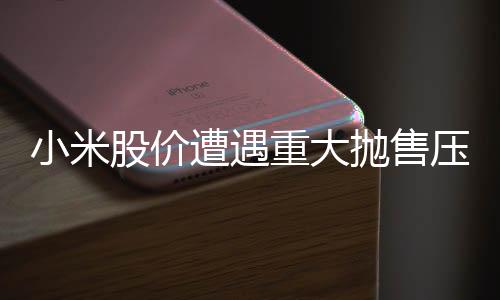 小米股價遭遇重大拋售壓力，股價大跌超過8%