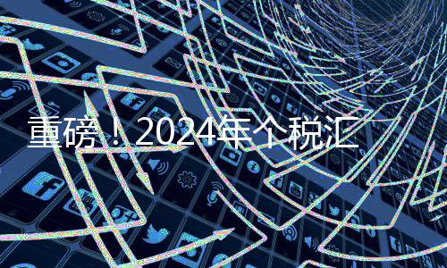 重磅！2024年個稅匯算今日開啟預(yù)約服務(wù)