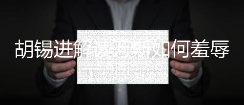 胡錫進(jìn)解讀萬斯如何羞辱歐洲，一場關(guān)于國際關(guān)系的深度剖析