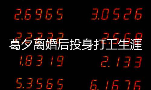 葛夕離婚后投身打工生涯，全新起點(diǎn)從零開始